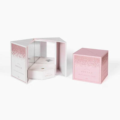 Cartulina Matte Cosmetic Boxes Open Door blanco Logo For Cosmetics de encargo