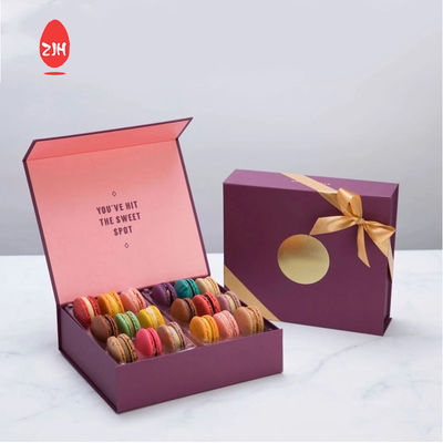 empaquetado disponible de lujo de la caja de Macaron del rosa de los envases del acondicionamiento de los alimentos del 11cm