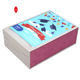 Caja de regalo rectangular de cartón plegable rosa con tapa abatible