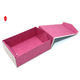 Caja de regalo rectangular de cartón plegable rosa con tapa abatible