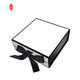 Cajas de empaquetado del regalo del pelo de la cartulina del papel rígido del negro del logotipo de encargo con la cinta