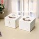 Cajas de pastel de papel de cartón impresas personalizadas con asa Caja de pastel de boda blanca de 12 pulgadas al por mayor