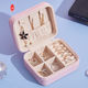 Caja organizadora de pendientes de exhibición de joyería de cuero Pu de almacenamiento portátil de viaje