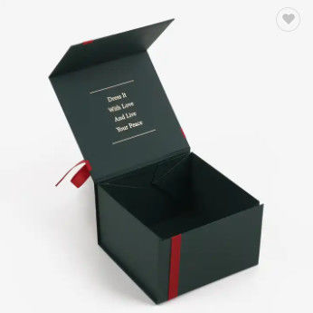 Caja de imán verde de caramelo de galleta de chocolate de Navidad de San Valentín con cinta