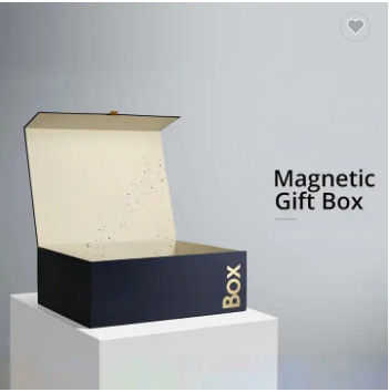 Cajas rígidas magnéticas de Logo Closure Gift Boxes Matt de la cartulina de encargo del negro reciclables