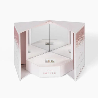 Cartulina Matte Cosmetic Boxes Open Door blanco Logo For Cosmetics de encargo