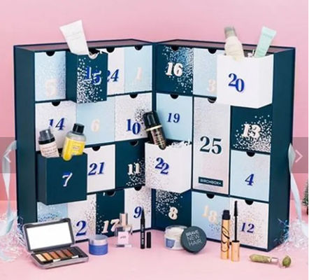 Caja de regalo cosmética del cajón de la cartulina de la Navidad de la caja de encargo al por mayor del calendario